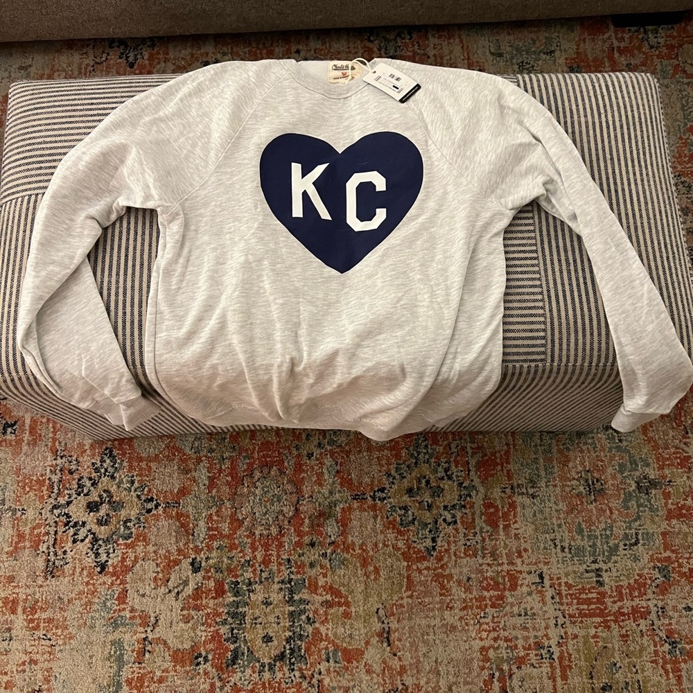Charlie Hustle KC Navy Heart Crewneck